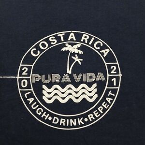 Pura Vida Costa Rica Unisex Size Medium Navy Blue Shirt